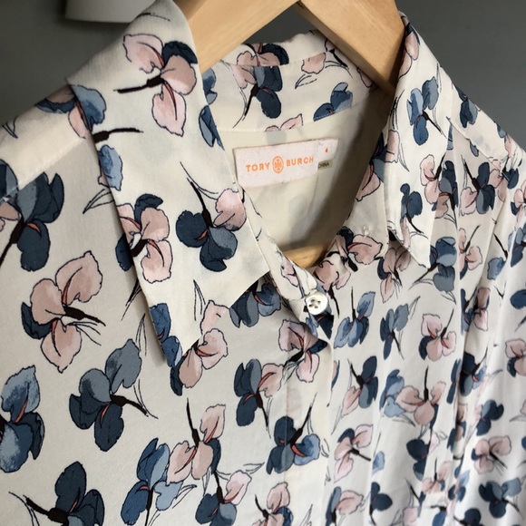 TORY BURCH Floral Silk Blouse - Picture 2 of 11